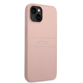 Guess PU Leather Saffiano Case for iPhone 14 Plus / Pink (GUHCP14MPSASBPI)