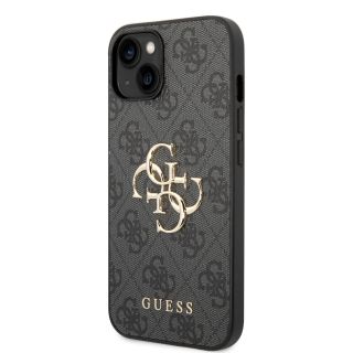 Guess PU 4G Metal Logo Case for iPhone 14 / Grey (GUHCP14S4GMGGR)