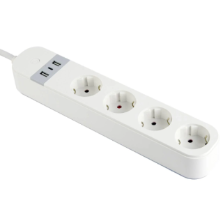 Gembird Smart Power Strip with USB Charger 4 Sockets Smart Socket (TSL-PS-S4U-01-W)