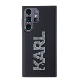 Karl Lagerfeld 3D Rubber Glitter Logo Case for Samsung Galaxy S24 Ultra / Black (KLHCS24L3DMBKCK)