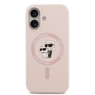 Karl Lagerfeld Liquid Silicone Karl and Choupette MagSafe Case for iPhone 17 / Pink (KLHMP17SSCMKCRHP)