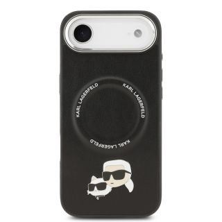 Karl Lagerfeld PU Karl and Choupette Heads Pins MagSafe Case for iPhone Air / Black (KLHMP17MPSMLRKCK)