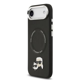 Karl Lagerfeld PU Karl and Choupette Heads Pins MagSafe Case for iPhone Air / Black (KLHMP17MPSMLRKCK)
