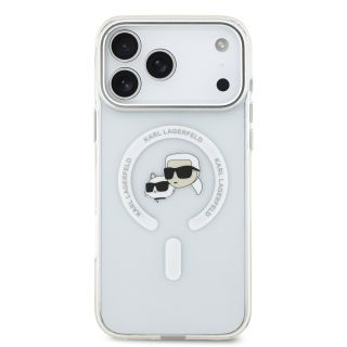 Karl Lagerfeld IML K&CH Heads Metal Frame MagSafe Case for iPhone 17 Pro Max / Transparent (KLHMP17XHLSKCH)