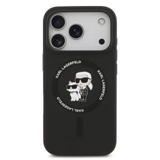 Karl Lagerfeld Liquid Silicone Karl and Choupette MagSafe Case for iPhone 17 Pro Max / black (KLHMP17XSCMKCRHK)