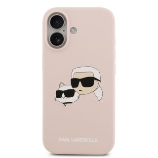 Karl Lagerfeld Liquid Silicone Double Heads MagSafe Case for iPhone 17 / Pink (KLHMP17SSKCHPPLP)