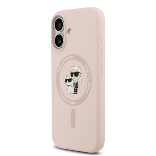 Karl Lagerfeld Liquid Silicone Karl and Choupette MagSafe Case for iPhone 17 / Pink (KLHMP17SSCMKCRHP)