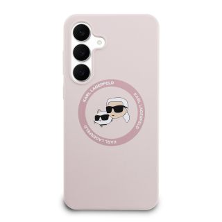 Karl Lagerfeld Liquid Silicone K&CH Heads MagSafe Case for Samsung Galaxy S25 FE / pink (KLHMS25FESKCHTCP)