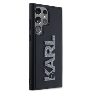 Karl Lagerfeld 3D Rubber Glitter Logo Case for Samsung Galaxy S24 Ultra / Black (KLHCS24L3DMBKCK)