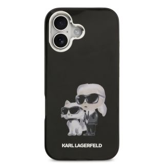 Karl Lagerfeld IML Aquarelle Karl and Choupette Case for iPhone 17 / Black (KLHMP17SHMKCAQOK)