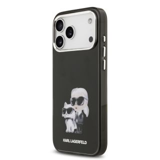 Karl Lagerfeld IML Aquarelle Karl and Choupette Case for iPhone 17 Pro / Black (KLHMP17LHMKCAQOK)