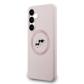 Karl Lagerfeld Liquid Silicone K&CH Heads MagSafe Case for Samsung Galaxy S25 FE / pink (KLHMS25FESKCHTCP)