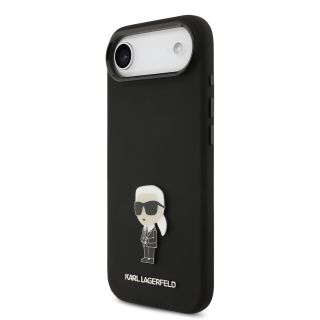 Karl Lagerfeld Liquid Silicone Metal Ikonik Case for iPhone Air / Black (KLHCP17MSMHKNPK)