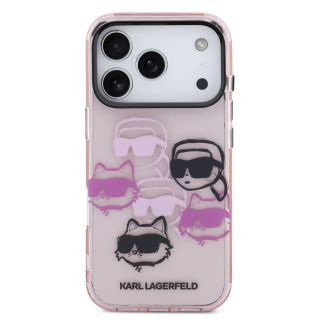 Karl Lagerfeld IML Multi K&CH Heads Case for iPhone 17 Pro / Pink (KLHCP17LHMCHKCOP)