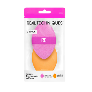 Real Techniques Miracle 2-in-1 Makeup Powder Puff Duo (079625440881)