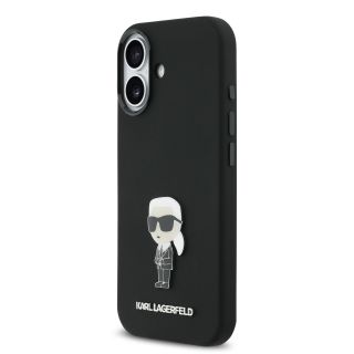 Karl Lagerfeld Liquid Silicone Metal Ikonik Case for iPhone 17 / Black (KLHCP17SSMHKNPK)