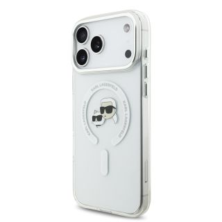 Karl Lagerfeld IML K&CH Heads Metal Frame MagSafe Case for iPhone 17 Pro Max / Transparent (KLHMP17XHLSKCH)