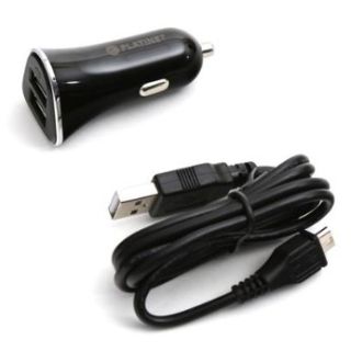 Platinet PLCR3B 12/24V IC Car Charger 3x USB + Micro USB Cable 1m Black (PLCR3B)
