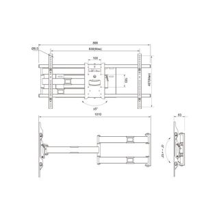 Multibrackets MB-6874 TV Wall-Mount Bracket for TVs up to 75" / 40kg (MB-6874)