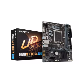 Gigabyte H610M K DDR4 Motherboard / Intel H610 / Socket LGA 1700 / Micro ATX / PCIe 4.0 / M.2 NVMe (H610M K DDR4)