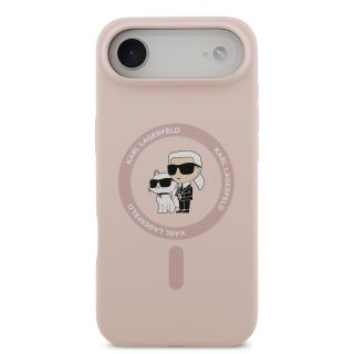 Karl Lagerfeld Liquid Silicone Karl and Choupette MagSafe Case for Apple iPhone 17 Air (KLHMP17MSCMKCRHP)