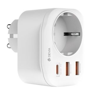 Devia Power socket PD charger 20W USB-C 2x USB 3A (WW09-F-PD)
