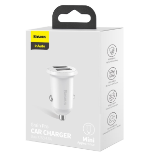 Baseus Grain Pro Car Charger USB-A 4.8A (CCALLP-02)