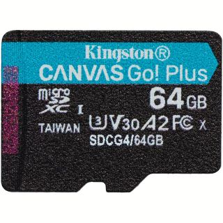 Kingston microSDXC Canvas Go! Plus Gen4 Memory Card / 64GB A2 U3 V30 / + adapter (SDCG4/64GB)