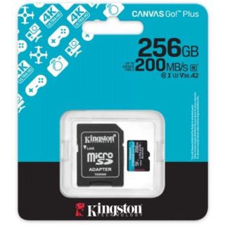 Kingston microSDXC Canvas Go! Plus Gen4 Memory Card / 256GB A2 U3 V30 / + adapter (SDCG4/256GB)