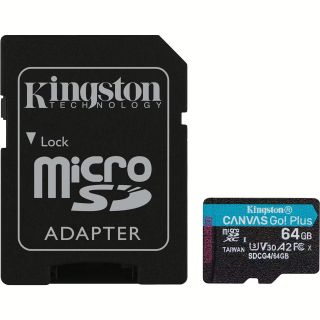 Kingston microSDXC Canvas Go! Plus Gen4 Memory Card / 64GB A2 U3 V30 / + adapter (SDCG4/64GB)