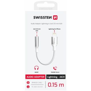 Swissten Textile Lightning to Jack 3.5mm Audio Adapter 15cm (73502314)