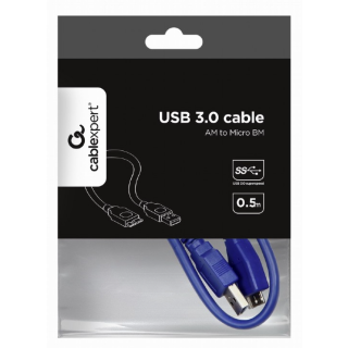 Gembird CCP-mUSB3-AMBM-0.5M Cable USB 3.0 AM - Micro BM / 0.5m (CCP-mUSB3-AMBM-0.5M)