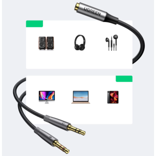 Ugreen AV193 Audio Cable 3.5mm Jack female - x2 male / 0.2m (50255)