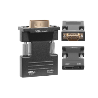 RoGer Adapter VGA D-SUB - HDMI + 3,5mm (RO-VGADSUB-HDM-A)
