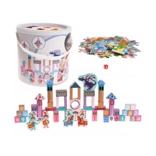 RoGer Wooden Castle With Knights Konstruktor for Children (5903864940879)