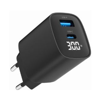 Gembird 2 Port Fast Charger 30W (TA-UC-PDQC30LCD-BK-01)