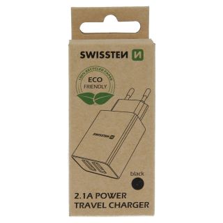 Swissten Travel Charger Smart IC 2x USB 2.1A (ECO PACK) (22033000ECO)
