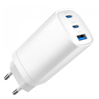 Gembird 3-port 65W GaN USB PD fast Charger (TA-UC-PDQC65-01-W)