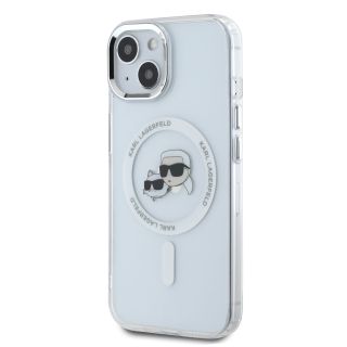 Karl Lagerfeld IML K&CH Heads Metal Frame MagSafe Case for iPhone 15 / Transparent (KLHMP15SHLSKCH)