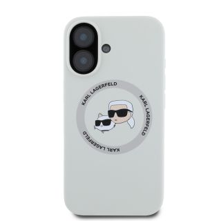 Karl Lagerfeld Liquid Silicone K&CH Heads MagSafe Case for iPhone 16 / Beige (KLHMP16SSKCHTCE)