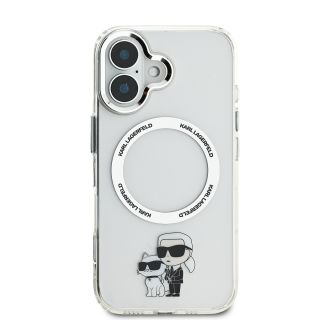 Karl Lagerfeld IML Karl and Choupette MagSafe Case for iPhone 16 / transparent (KLHMP16SHNKCIT)