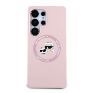 Karl Lagerfeld Liquid Silicone K&CH Heads MagSafe Case for Samsung Galaxy S25 Ultra / pink (KLHMS25LSKCHTCP)