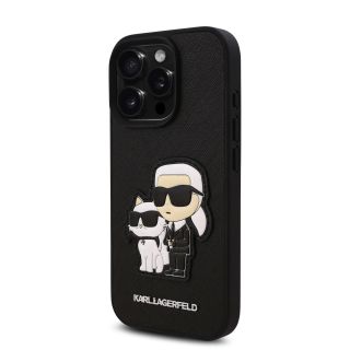 Karl Lagerfeld PU Saffiano Karl and Choupette Case for iPhone 16 Pro / black (KLHCP16LSANKCPK)