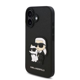 Karl Lagerfeld PU Saffiano Karl and Choupette Case for iPhone 16 / black (KLHCP16SSANKCPK)