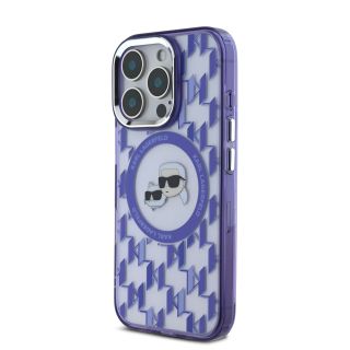 Karl Lagerfeld IML Monogram K&CH Heads MagSafe Case for iPhone 16 Pro / Purple (KLHMP16LHMCKMHU)