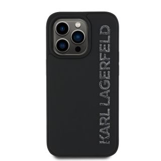 Karl Lagerfeld 3D Rubber Glitter Logo Case for iPhone 13 Pro / Black (KLHCP13LRBKGVCK)