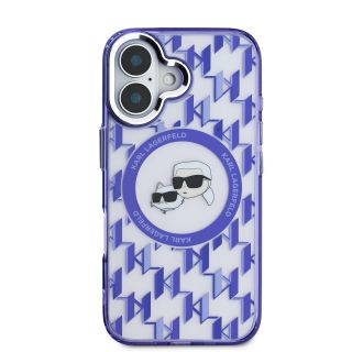 Karl Lagerfeld IML Monogram K&CH Heads MagSafe Case for iPhone 16 / purple (KLHMP16SHMCKMHU)