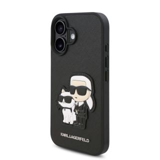 Karl Lagerfeld PU Saffiano Karl and Choupette Case for iPhone 16 Plus / black (KLHCP16MSANKCPK)