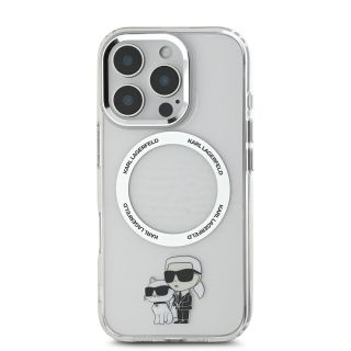 Karl Lagerfeld IML Karl and Choupette MagSafe Case for iPhone 16 Pro Max / transparent (KLHMP16XHNKCIT)