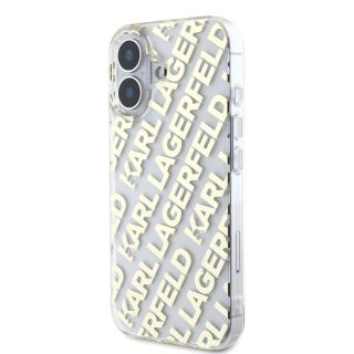 Karl Lagerfeld IML Electroplated Repeated Logo Case for iPhone 16 / Gold (KLHCP16SHKFOEMD)